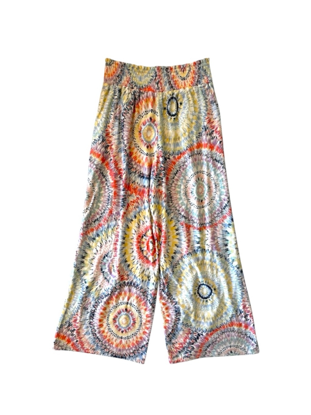 Derek Heart Wide Leg Palazzo Pants Tie Dye Print Size L Soft Stretch Pockets - Picture 3 of 3
